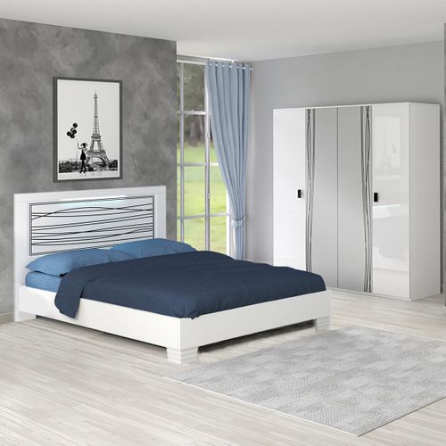 Pack Lit 140x190cm Sérigraphié Avec LEDs + Armoire - Cadiry