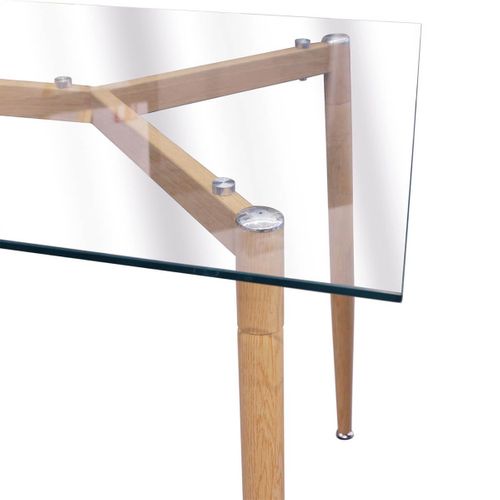 Pack Table En Verre + 4 Chaises Gris Chiné Foncé - Verana