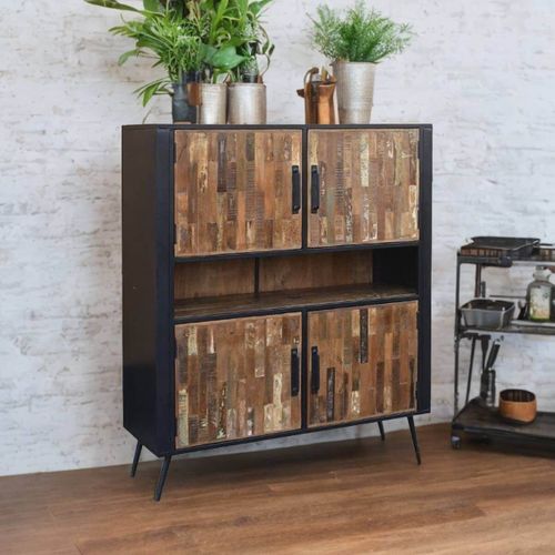 Meuble De Rangement 4 Portes Manguier Massif Recyclé - Nessa