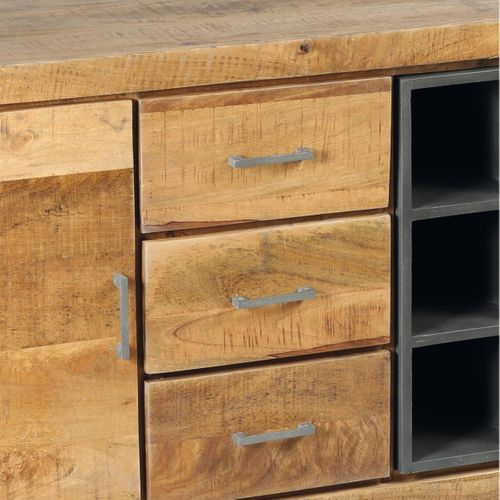 Buffet 3 Portes 3 Tiroirs Bois Et Acier Patiné - Palissa