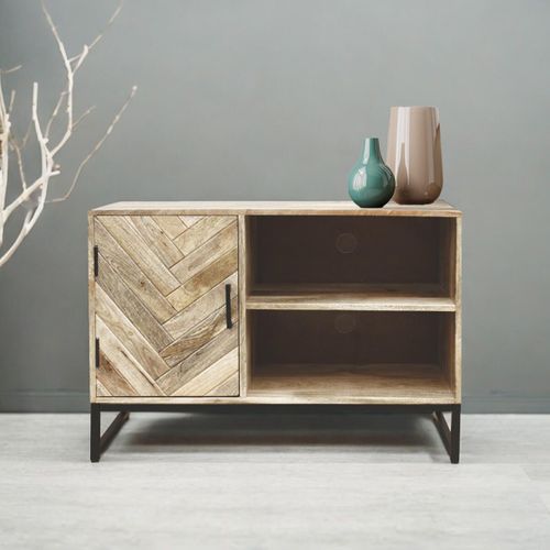 Meuble TV 1 Porte 2 Niches En Manguier Massif - Manko