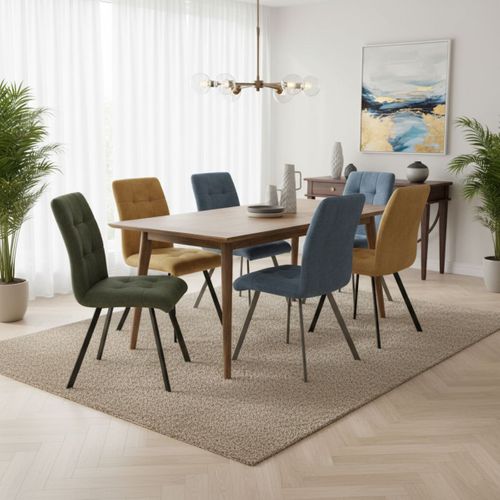 Lot De 6 Chaises Capitonnées Vert - John