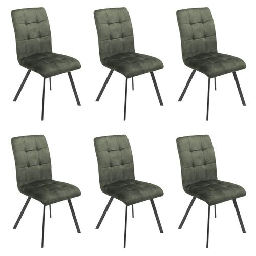 Lot De 6 Chaises Capitonnées Vert - John