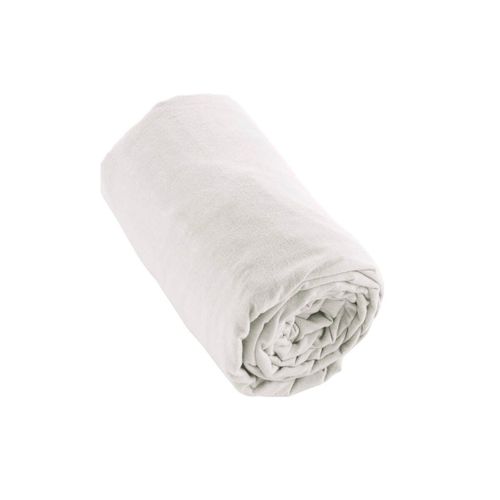Drap Housse 140x190cm Flanelle De Coton Coloris Neige - Hedda