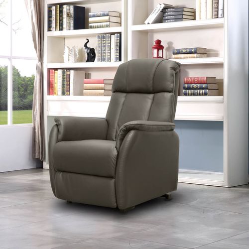 Fauteuil Relax Et Releveur Electrique Cuir Taupe - Tamise