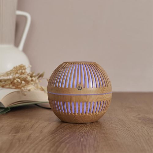 Diffuseur D'huile Essentielle Bois Rond, Design Compact Et Pratique - Eronix
