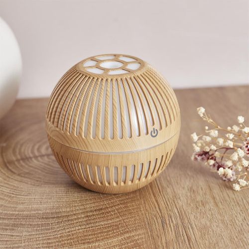 Diffuseur D'huile Essentielle Bois Rond, Design Compact Et Pratique - Eronix