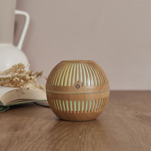 Diffuseur D'huile Essentielle Bois Rond, Design Compact Et Pratique - Eronix