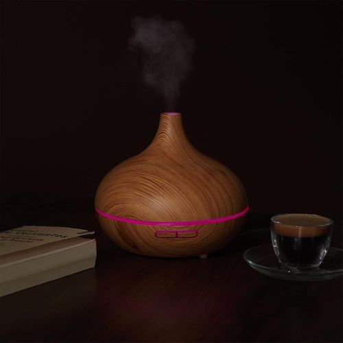 Diffuseur D'huile Essentiel LED Avec Finition Bois, Ambiance Parfumée Et Élégante Pour Maison - Gim