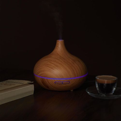 Diffuseur D'huile Essentiel LED Avec Finition Bois, Ambiance Parfumée Et Élégante Pour Maison - Gim
