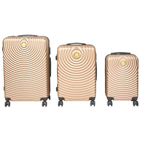 Lot De 3 Valises Rigides Beige Avec Roues Pivotantes 360° Et Cadenas Sécurisé à Code - Helen