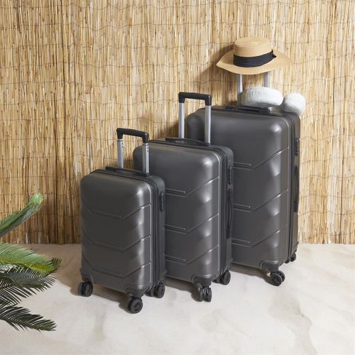 Lot De 3 Valises Rigides Londres Grises Avec Roues Pivotantes 360° Et Cadenas Sécurisé à Code - Hel