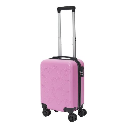Valise Cabine Embossée Rose 29l Avec Coque Rigide Abs, Roues Pivotantes 360°, Cadenas à Code, Poign