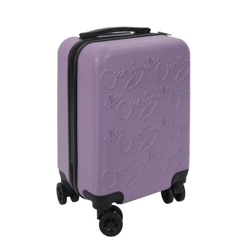Valise Cabine Embossée Violet 29l Avec Coque Rigide Abs, Roues Pivotantes 360°, Cadenas à Code, Poi