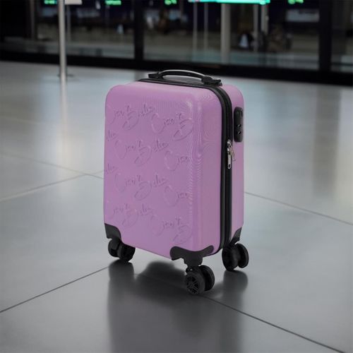 Valise Cabine Embossée Violet 29l Avec Coque Rigide Abs, Roues Pivotantes 360°, Cadenas à Code, Poi