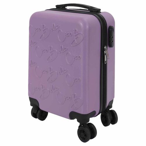 Valise Cabine Embossée Violet 29l Avec Coque Rigide Abs, Roues Pivotantes 360°, Cadenas à Code, Poi