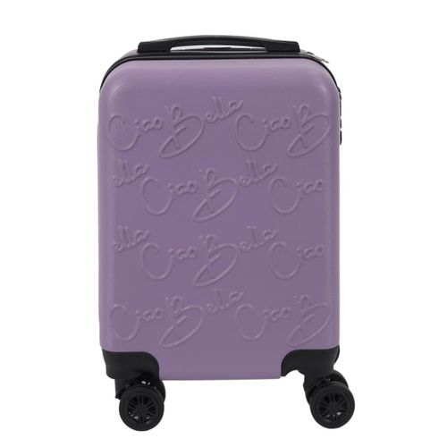 Valise Cabine Embossée Violet 29l Avec Coque Rigide Abs, Roues Pivotantes 360°, Cadenas à Code, Poi