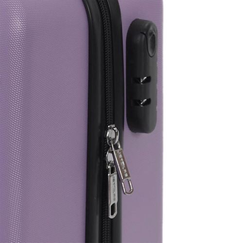 Valise Cabine Embossée Violet 29l Avec Coque Rigide Abs, Roues Pivotantes 360°, Cadenas à Code, Poi