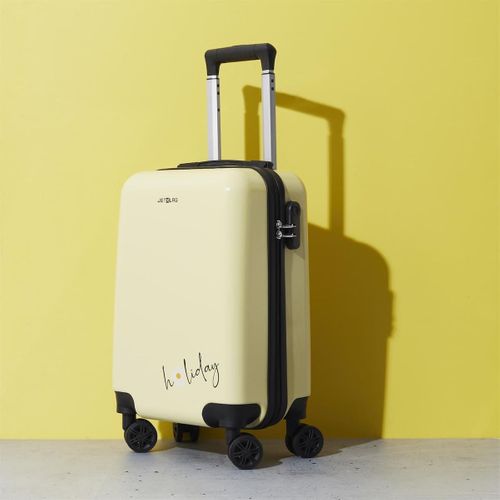 Valise Cabine Jaune 28l Rigide En Polycarbonate Avec Roues Pivotantes 360° Et Cadenas Sécurisé à Co