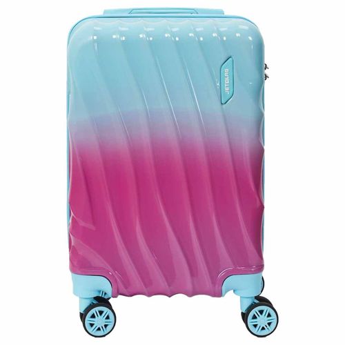 Valise Cabine Bicolore Bleu Et Violet 35l Rigide En Abs Avec Roues Pivotantes 360° Et Cadenas Sécur