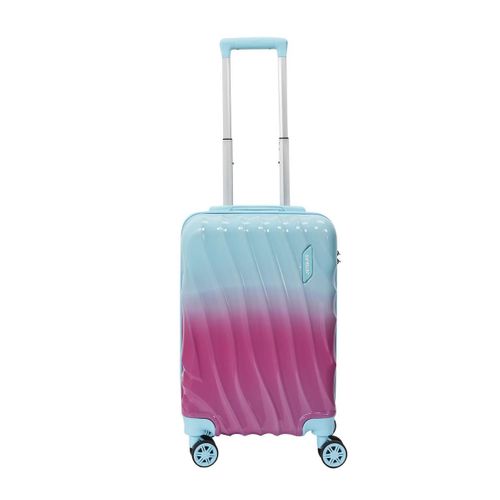 Valise Cabine Bicolore Bleu Et Violet 35l Rigide En Abs Avec Roues Pivotantes 360° Et Cadenas Sécur