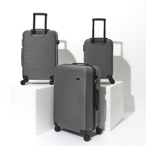 Valise Gris Foncé X3 - 43l, 68l, 95l, Coque Rigide, Roues Pivotantes 360°, Cadenas Sécurisé - Opal