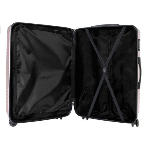 Lot De 3 Valises Rose - 49l 65l 105l, Coque Rigide En Polycarbonate, Roues Pivotantes 360° - Opal