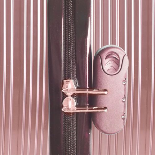 Lot De 3 Valises Rose - 49l 65l 105l, Coque Rigide En Polycarbonate, Roues Pivotantes 360° - Opal