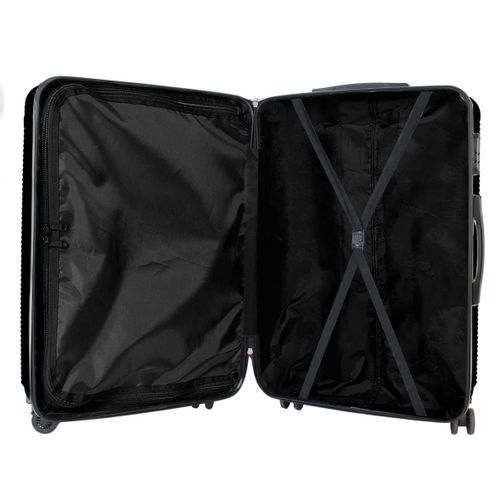Lot De 3 Valises Noir - 49l 65l 105l, Coque Rigide En Polycarbonate, Roues Pivotantes 360°, Cadenas