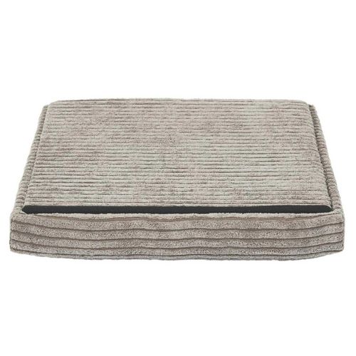 Pouf Coffre Pliable Côtelé Taupe 38x38 Cm - Amory