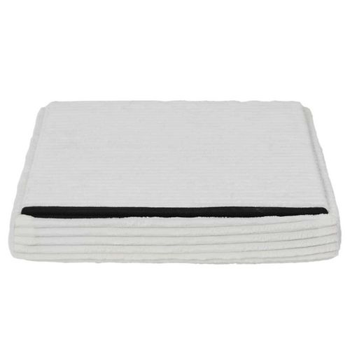 Pouf Coffre Pliable Côtelé Beige 38x38 Cm - Amory