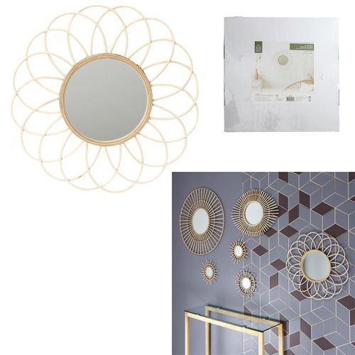 Miroir Rotin Rosace D.56 Cm - Bernor