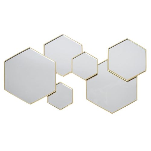 Miroir Hexagonal Doré Décoratif - Keris