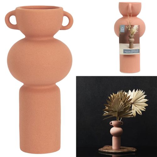 Vase Anse Céramique Terracotta Artiste 25,5cm - Samir