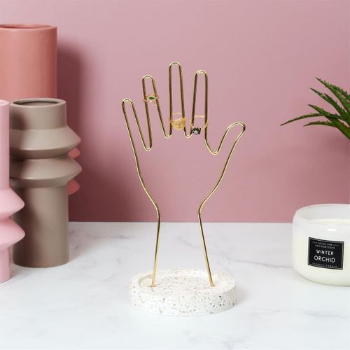 Porte-bijoux Main En Métal Avec Support Terrazzo - Tavis
