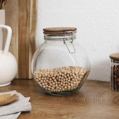 Bocal En Verre à 2 Positions Avec Bouchon En Acacia - Selva