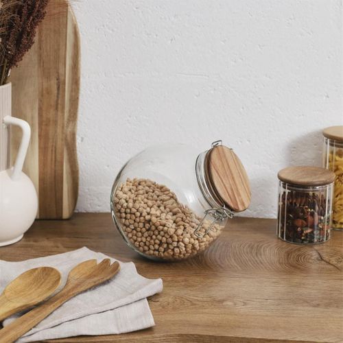 Bocal En Verre à 2 Positions Avec Bouchon En Acacia - Selva