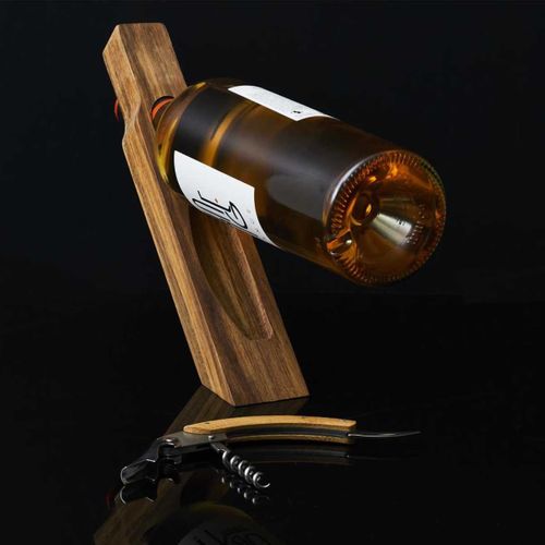 Support à Bouteille Et Tire-bouchon Acacia - Ultios