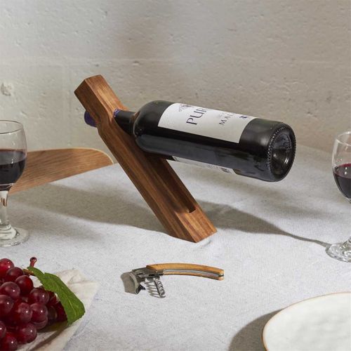 Support à Bouteille Et Tire-bouchon Acacia - Ultios