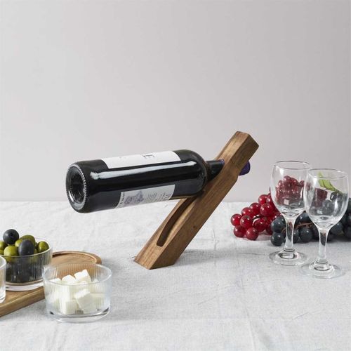 Support à Bouteille Et Tire-bouchon Acacia - Ultios