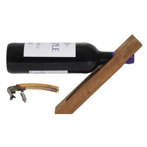 Support à Bouteille Et Tire-bouchon Acacia - Ultios