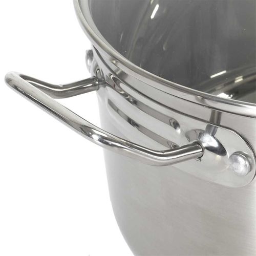 Faitout En Inox Avec Couvercle En Verre 24cm - Inox, Tous Feux, Lave-vaisselle, Cuisson Homogène -