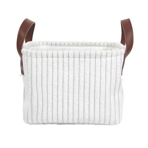 Trio De Panier De Rangement Blanc Velours H20 Cm - Inius