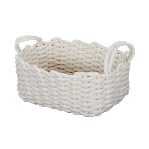 Lot De 3 Paniers Gigognes Tricot Blanc - Orika