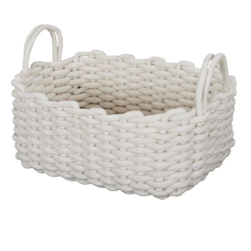Lot De 3 Paniers Gigognes Tricot Blanc - Orika