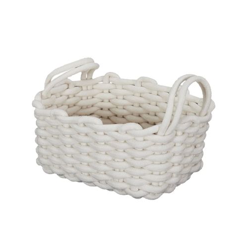 Lot De 3 Paniers Gigognes Tricot Blanc - Orika