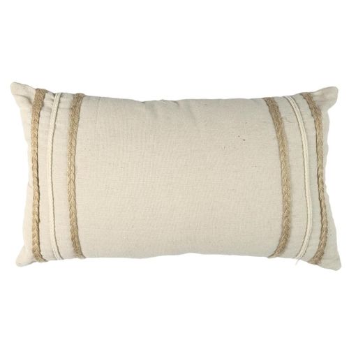 Coussin Beige Et Blanc Tressé 30x50cm - Juron