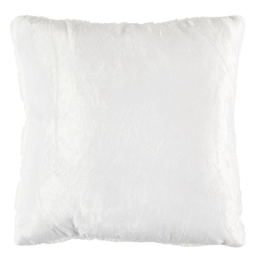 Coussin Flanelle Damier 40x40cm, Blanc Et Beige, Doux Et Confortable, Facile à Laver - Turin