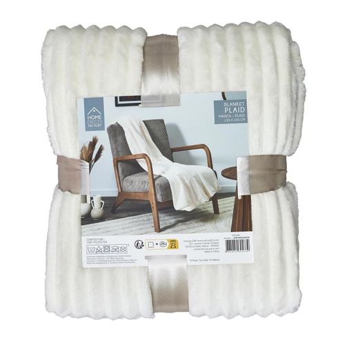 Plaid 120x150cm Côtelée Flanelle, Confort Cosy Et Style Intemporel - Xiria