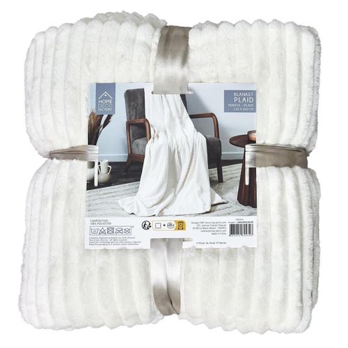 Plaid 150x200cm Côtelée Flanelle, Confort Cosy Et Style Intemporel - Xiria